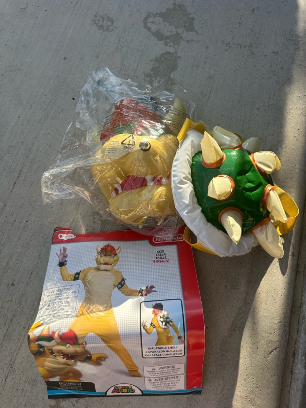 Nintendo Bowser Inflatable Shell & Mask Costume Pieces - Green, Yellow, Red